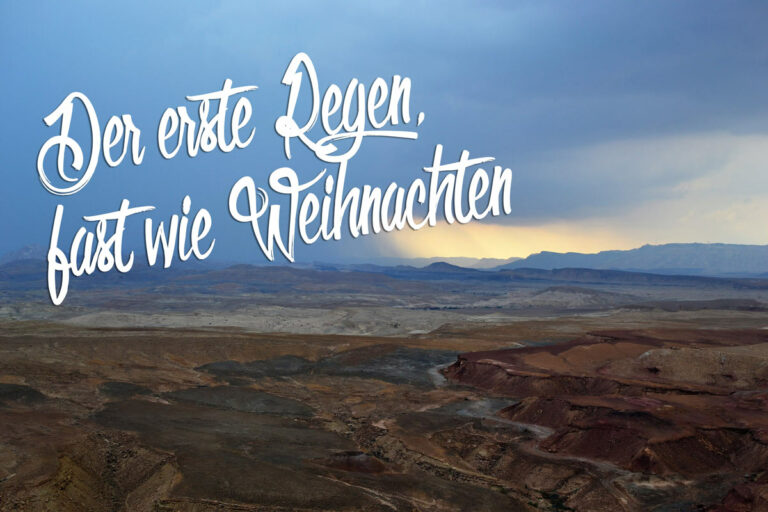Der erste Regen in Israel im Herbst mit Gilboa Passion